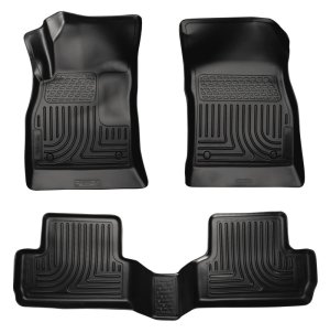 Buick Verano Floor Liners - Front + Rear - Husky Liners - WeatherBeater, Front & 2nd Seat Combo - Black - 2012